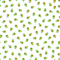 Seamless pattern with tiny avocados