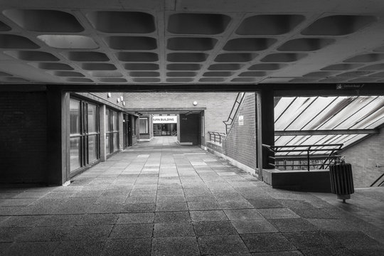 Modernist Architecture From The 1960's In Manchester On The University Campus