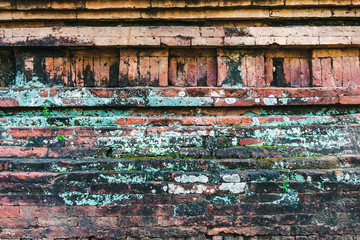 The ancient brick wall was neatly arranged and so strong that there was no space, even a small needle could not penetrate at Dhammayangyi Temple in Bagan, Myanmar.