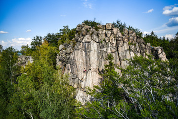 Landscape of Sokoliki, rock climbing area in Poland.