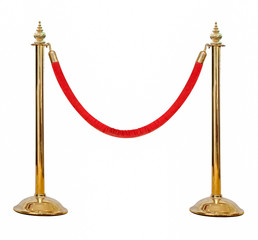 golden barricade isolate on white background
