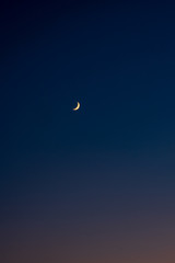 Beautiful degrade Moonrise on Sunset in Azores Islands, Portugal