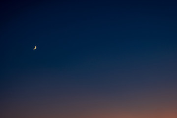 Beautiful degrade Moonrise on Sunset in Azores Islands, Portugal