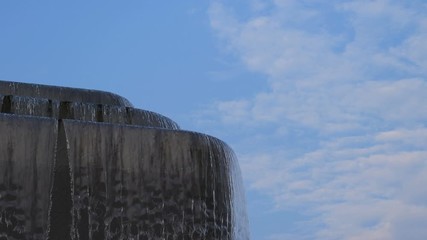 Video 4k of close up of small waterfall 