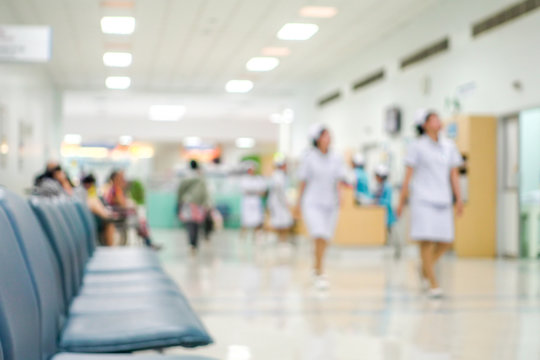 Blur nurse in hospital background