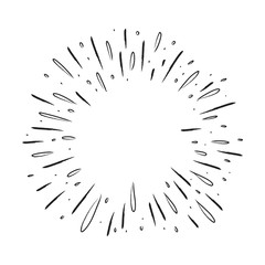 Obraz premium Star burst doodle, hand drawn explosion frame