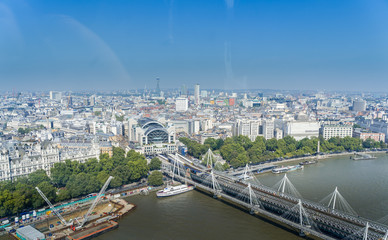 Fototapeta premium Beautiful aerial view of the city of London against blue sky