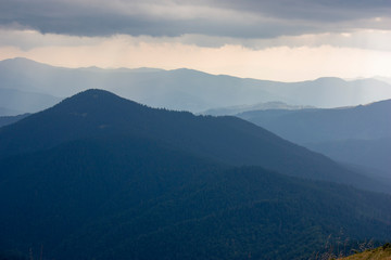 The majestic view of the beautiful mountains. Relaxing travel background. Tourist routes. Carpathians. Ukraine. Europe.