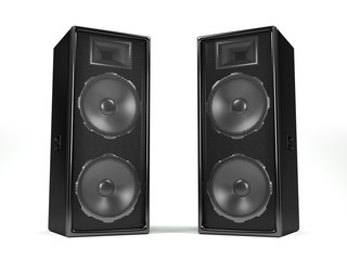 Fototapeta premium Sound system speakers on white background