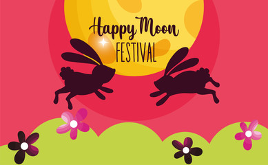 rabbit happy moon festival image