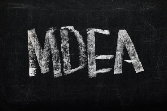 top view of black chalk board with lettering mdea