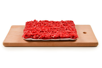 Chopped meat  isolated on white background.