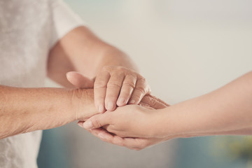 People, care and support. Giving helping hand concept