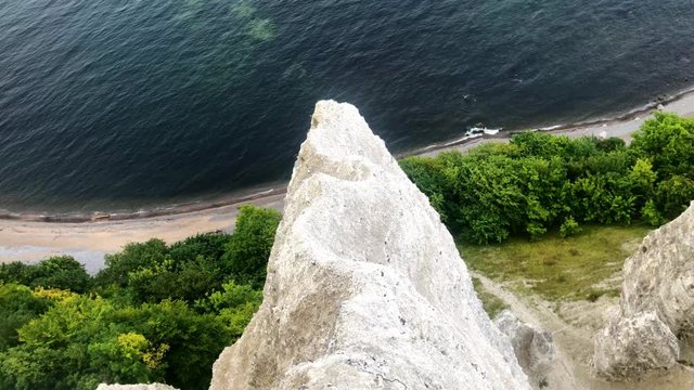 Koenigsstuhl (King&acute;s Chair) and Victoria&acute;s View white chalk cliffs on Ruegen Island in the Baltic sea in Germany, Europe