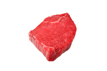 Beef steak isolated on white background.