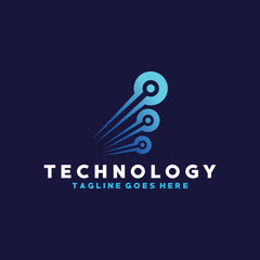 Naklejka premium Technology Logo Design For Company And Business.