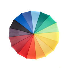 Colorful opened umbrella with all the colors of the rainbow