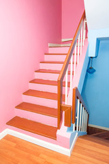 colorful wooden stairs