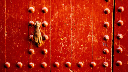 Door with door knocker in Marrakesh