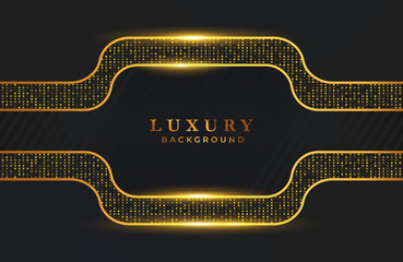 Abstract luxury background with gold particle elements. Graphic design template for invitation, cover, background. Elegant decoration