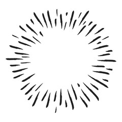 Star burst doodle, hand drawn explosion frame