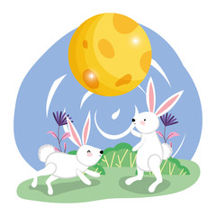 rabbit happy moon festival image