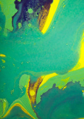Fototapeta na wymiar abstract painting, fluidly green