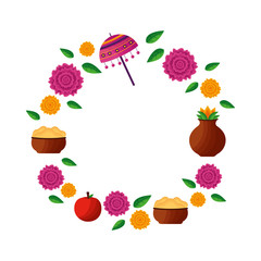 Icon set of onam celebration design