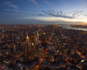 Lights of big city, New York