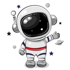 Cartoon astronaut isolated on a white background © reginast777