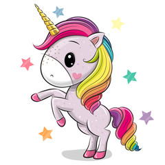 Cartoon Unicorn isolated on a white background © reginast777
