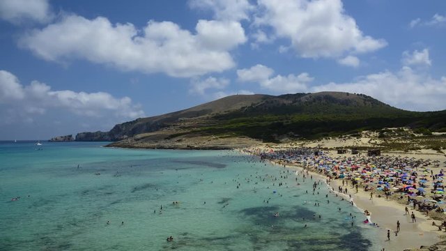 View of the bay of Cala Mesquida on the island of Mallorca