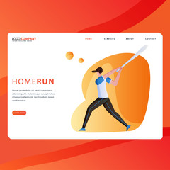 Landing page template of Sport. Modern flat design concept of web page design for website and mobile website. Easy to edit and customize. Vector illustration - Vector