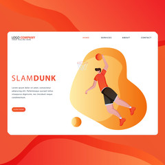 Landing page template of Sport. Modern flat design concept of web page design for website and mobile website. Easy to edit and customize. Vector illustration - Vector