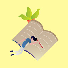 Set Of Learning Book Illustration template. Online education. Modern flat design concept of web page design for website and mobile website. Easy to edit and customize. Vector illustration