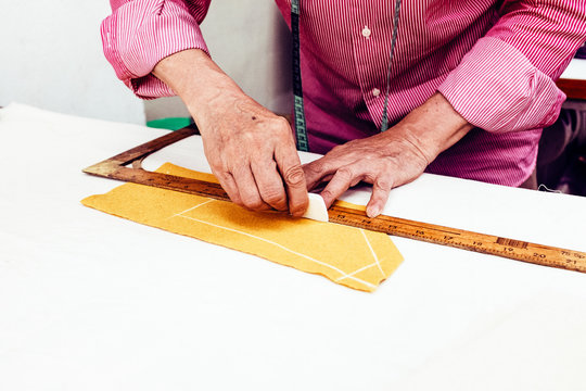 Close up view of measurement on cloth