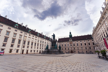 Hofburg courtyard with monument Kaiser Franz I, Vienna, Austria