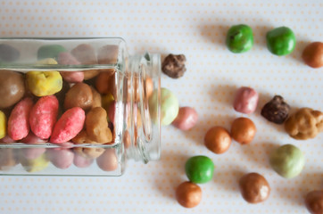 Colorful sweet dragees.