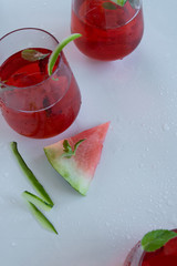 Refreshment watermelon drinks. Vegetarian beverage items