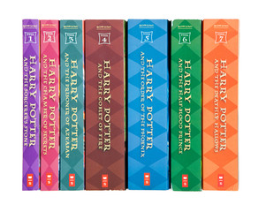 Obraz premium Saint Louis, MO . USA - 02.02.2011: All Seven Harry Potter Novels By JK Rowling On White Background