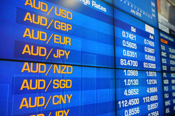 Display of Stock and Currency market quotes on digital LED Board