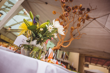 White flowers on the table