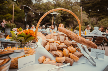 Freshly baked bread in a basket