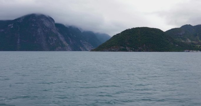 Stranda (Norway) - 4k real time panoramic video fjord view from the ship