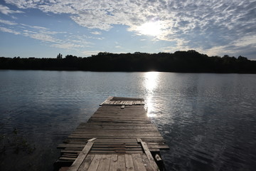 wooden jetty on the lake