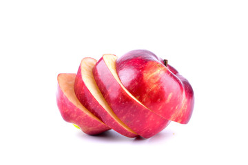 Sliced Red Apple on white