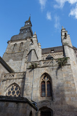 Fototapeta na wymiar Bell tower of Saint Sauveur basilica in Dinan