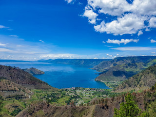 Beautiful view of Danau Toba or Lake Toba at Sumatera Utara, Indonesia