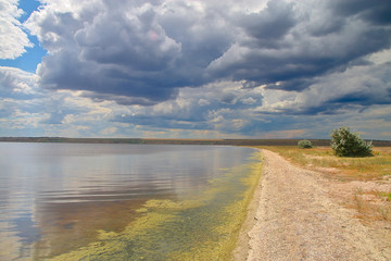 Landscape of the estuary shore before the storm.