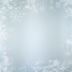 Grey frozen background. Lightly decorative ornamental backdrop